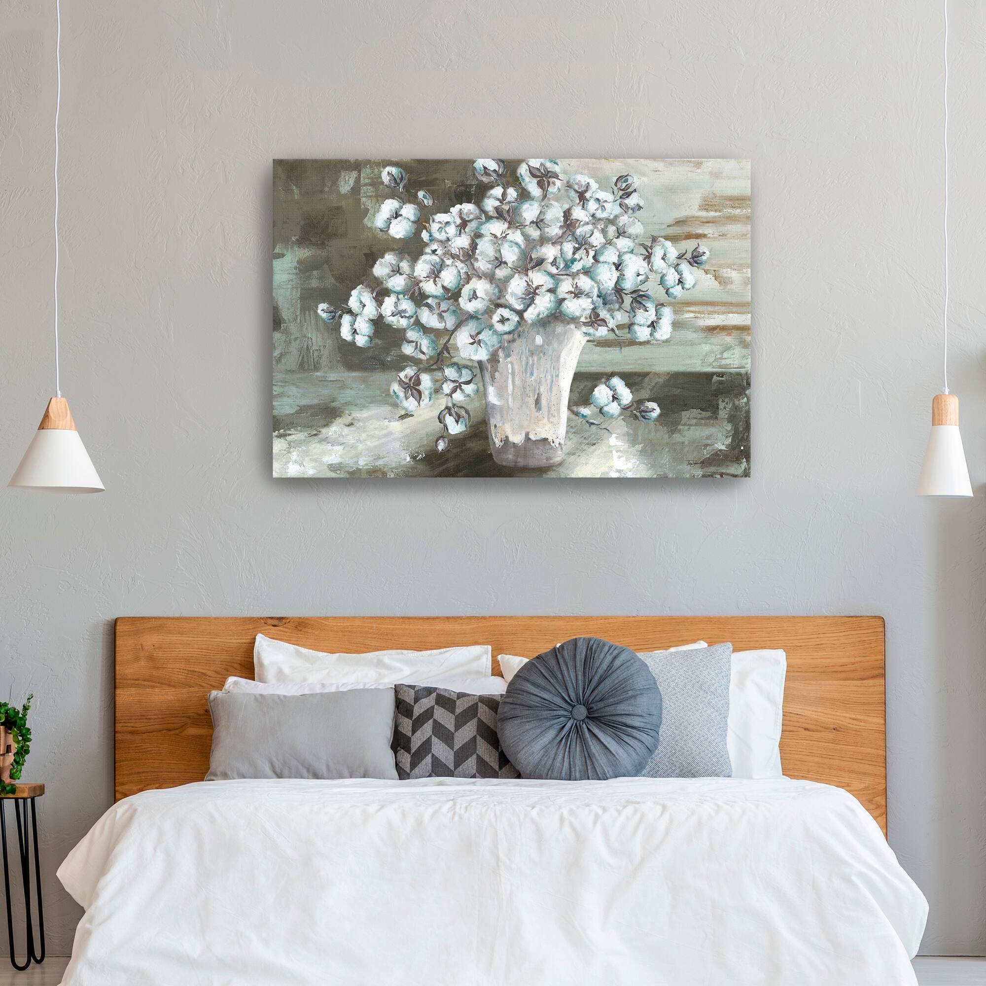 Farmhouse Cotton Bolls Still Life Canvas Giclee